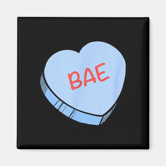 “bae” コンバーセーションハート バレンタインデー マグネット (正面)