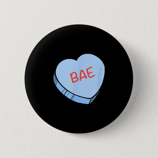 “bae” コンバーセーションハート バレンタインデー 缶バッジ (正面)