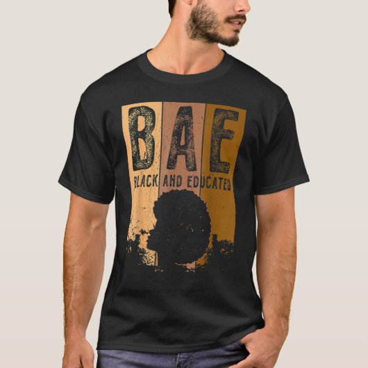 BAE Black And Educated Black History Queen Melanin Tシャツ (正面)