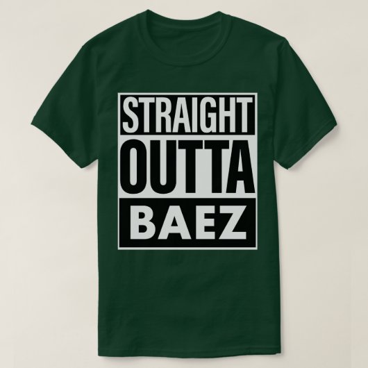Baezネームストレートアウトタバエス Tシャツ (デザイン正面)