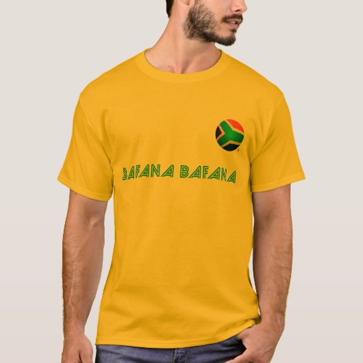 Bafana Bafana -南アフリカ共和国のフットボール Tシャツ (正面)