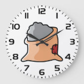 Bag of Cement Construction Material ラージ壁時計 (正面)