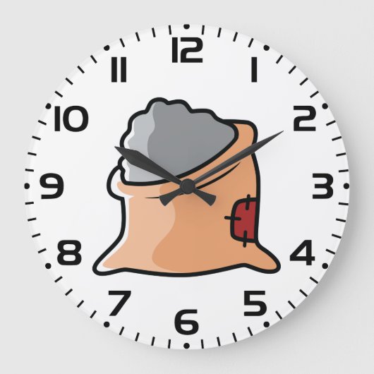 Bag of Cement Construction Material ラージ壁時計 (正面)