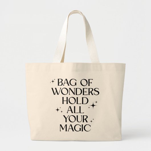 “Bag of Wonders – Hold All Your Magic” Tote Bag ラージトートバッグ (正面)