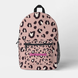 Bag pink animal print プリントバックパック