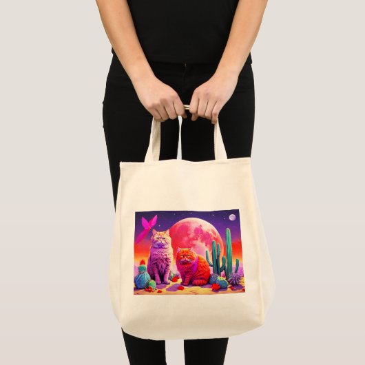 Bag with Cat Illustration トートバッグ (正面(商品))