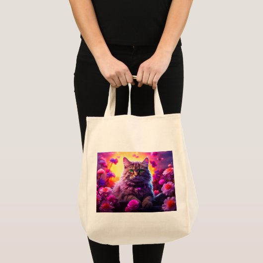 Bag with Cat Illustration トートバッグ (正面(商品))