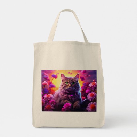 Bag with Cat Illustration トートバッグ (裏面)