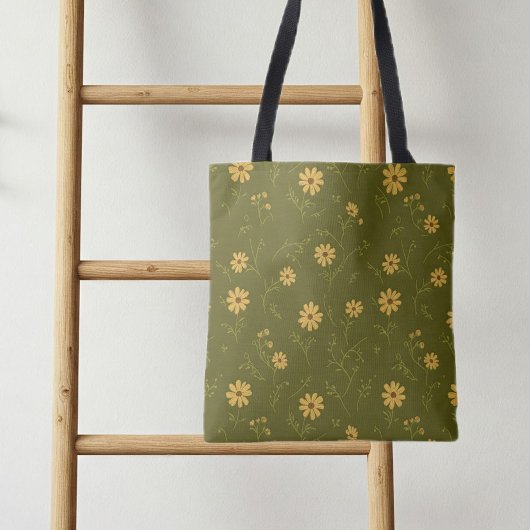 Bag with daisies, shopping bag with charming トートバッグ