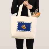 Bag with Flag of Quebec City, Canada ラージトートバッグ (正面(商品))