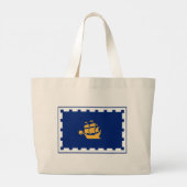 Bag with Flag of Quebec City, Canada ラージトートバッグ (裏面)