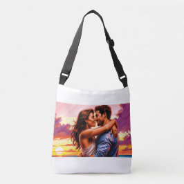 bag with romantic print of two lovers クロスボディバッグ