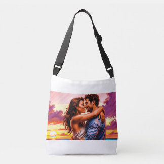 bag with romantic print of two lovers クロスボディバッグ