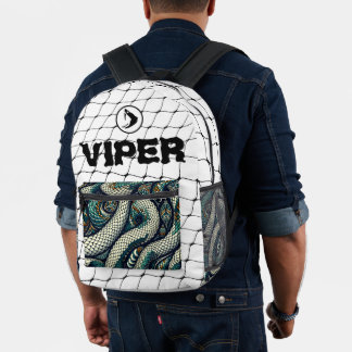 Bag with snake pattern design プリントバックパック
