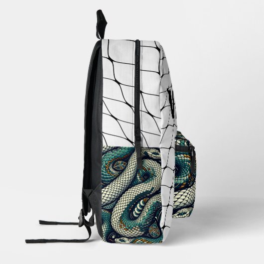 Bag with snake pattern design プリントバックパック (左)