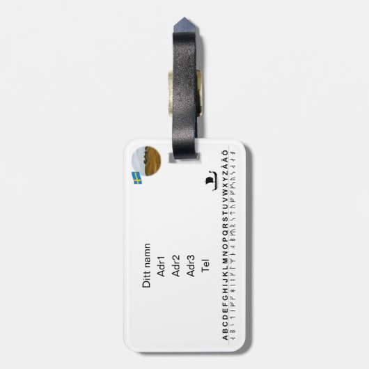 Bagagebricka — Kungshögarna ラゲッジタグ (裏面縦)