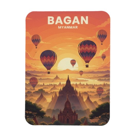 Bagan Myanmar Travel マグネット (縦)