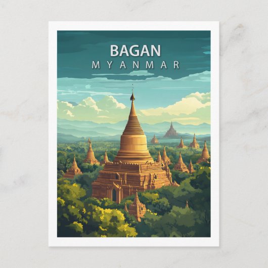 Bagan Myanmar Travel Ancient Temple Southeast Asia ポストカード (正面)