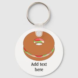 Bagelグラフィック:おもしろいにテキストを追加カスタム キーホルダー
