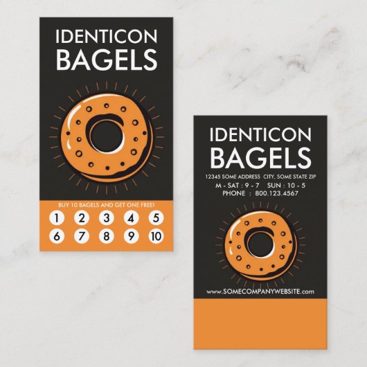 Bagel Loyalty Punch Card ロイヤリティカード (正面/裏面)