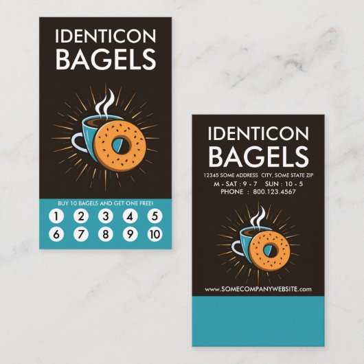Bagel Loyalty Punch Card ロイヤリティカード (正面/裏面)