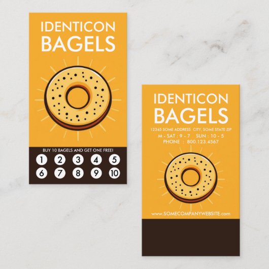 Bagel Loyalty Punch Card ロイヤリティカード (正面/裏面)