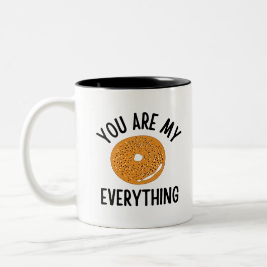 Bagel You  Are My Everything Funny ツートーンマグカップ (左)