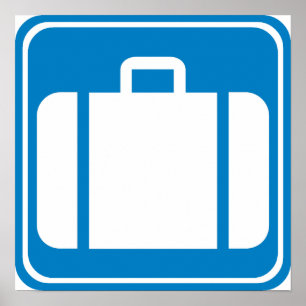 Baggage Check / Claim Highway Sign ポスター