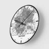 Baghdad Clock City Line Art ラウンド壁時計 (傾斜)