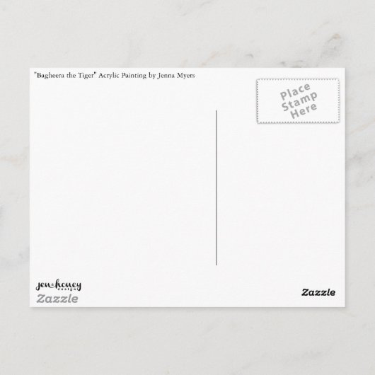 Bagheeraのタイガーのポストカ絵画ージ ポストカード (裏面)