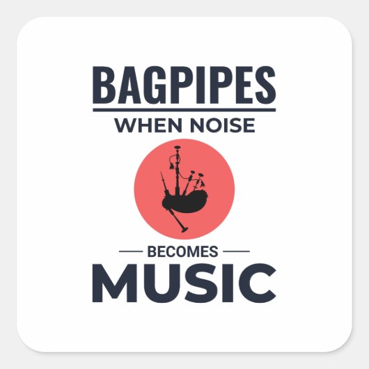 Bagpipeプレイヤー楽器スコットランドミュージック スクエアシール (正面)