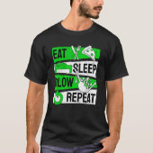 Bagpipe Bagpipes Eat Sleep Blow Repeat Tシャツ (正面)