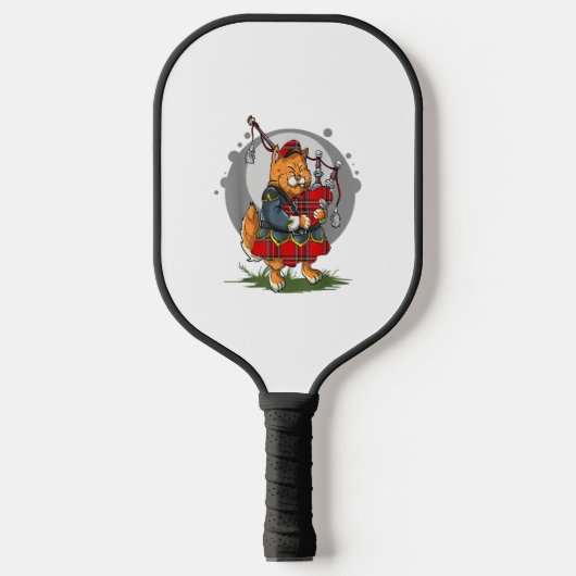 Bagpipe Cat 遊's Bagpipesスコティッシュミュージックキットン ピックルボールラケット (正面)