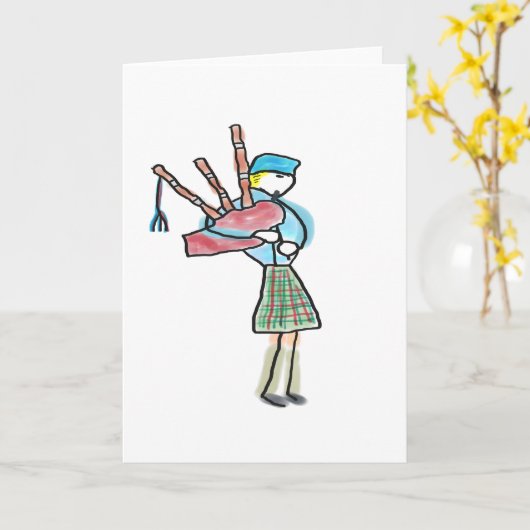 Bagpipe Playing カード (黄色い花)