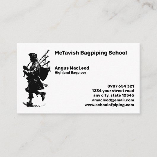Bagpiper & Bagpiper School 名刺 (正面)