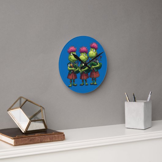 Bagpipers for Burns Supper Scottish ラウンド壁時計 (オフィス)