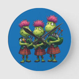 Bagpipers for Burns Supper Scottish ラウンド壁時計