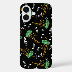 Bagpipesミュージックノートパターン iPhone 16ケース