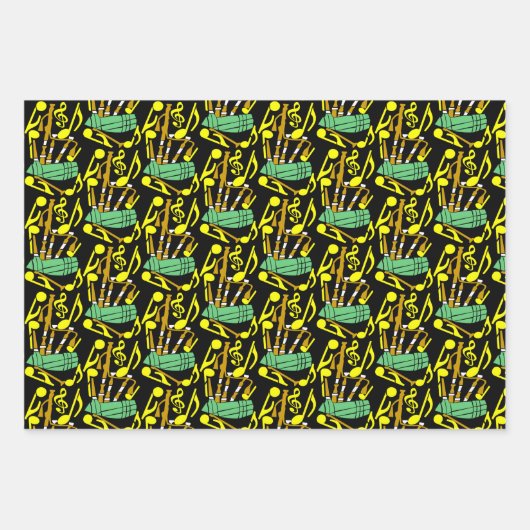 Bagpipesミュージックノート ラッピングペーパーシート (正面3)