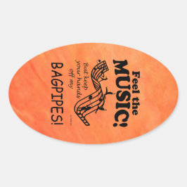 Bagpipes感じ The Music Ovalステッカー 楕円形シール
