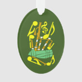 Bagpipes Red Music Notes オーナメント (正面)