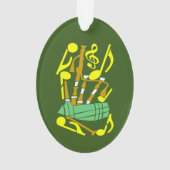 Bagpipes Red Music Notes オーナメント (裏面)