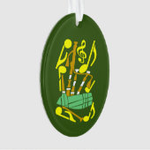 Bagpipes Red Music Notes オーナメント (正面)