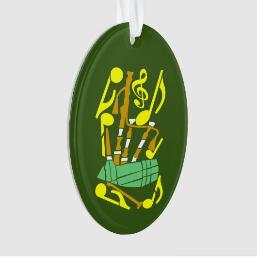 Bagpipes Red Music Notes オーナメント (正面)