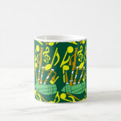 Bagpipes Yellow Music Notes コーヒーマグカップ (中央)