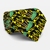 Bagpipes Yellow Music Notes ネクタイ (ロール)