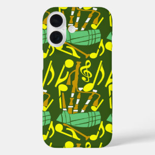 Bagpipes Yellow Music Notes iPhone 16ケース