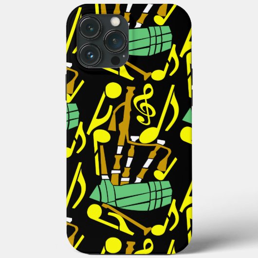 Bagpipes Yellow Music Notes Case-Mate iPhoneケース (裏面)