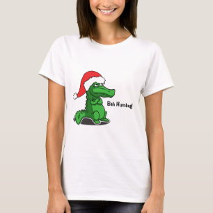 Bahの詐欺! おもしろい、サンタの帽子を持つわに tシャツ
