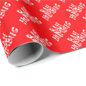 Bahの赤いばかばかしいクリスマスの包装紙 ラッピングペーパー (ロールコーナー)